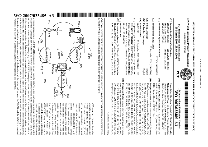 Document de brevet canadien 2625957. Abrégé 20080325. Image 1 de 2