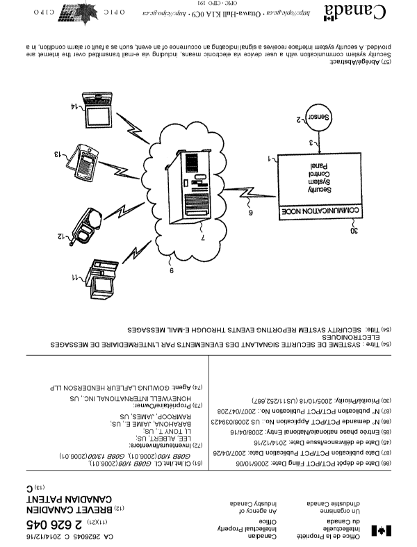 Canadian Patent Document 2626045. Cover Page 20131221. Image 1 of 2