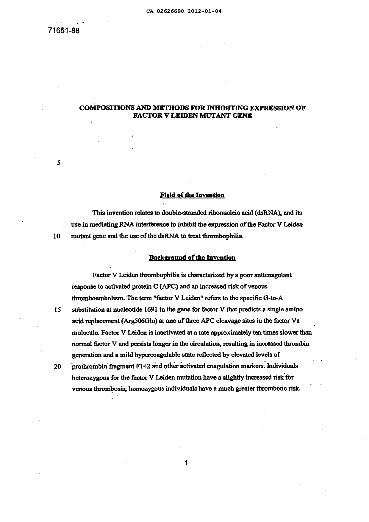 Canadian Patent Document 2626690. Description 20111204. Image 1 of 85