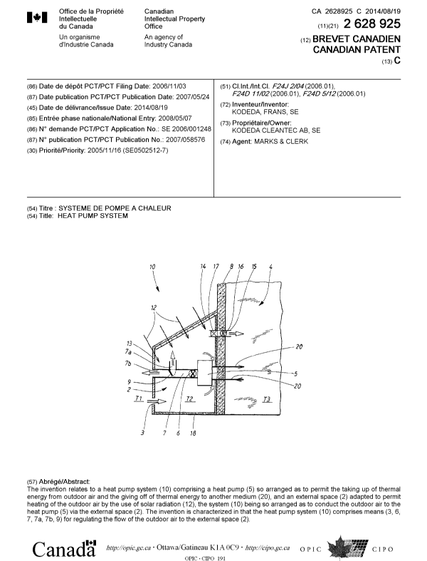 Canadian Patent Document 2628925. Cover Page 20131228. Image 1 of 1