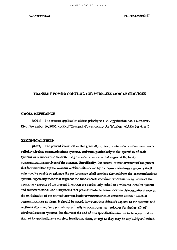 Canadian Patent Document 2629890. Description 20111124. Image 1 of 35