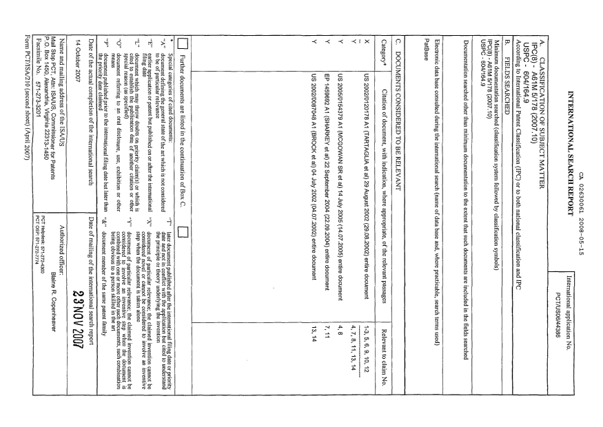 Canadian Patent Document 2630061. PCT 20080515. Image 1 of 2