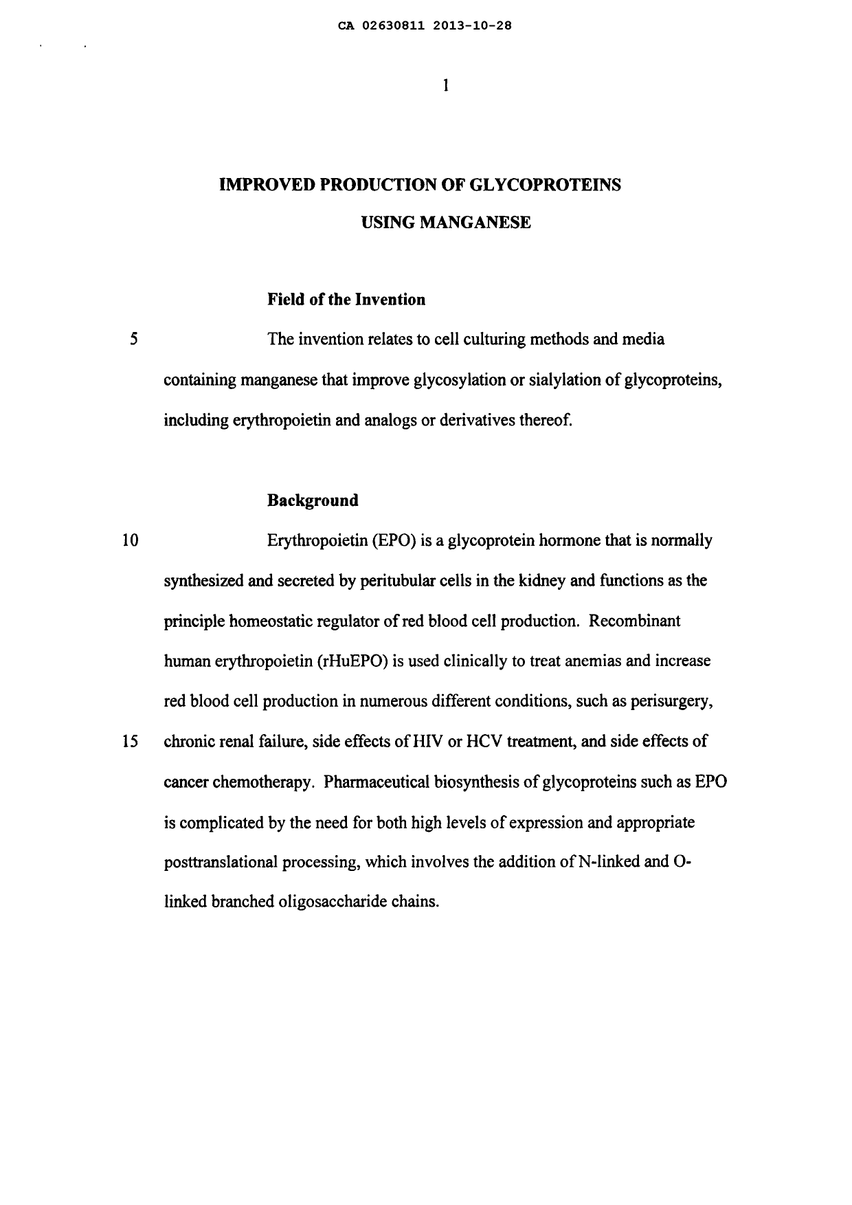 Canadian Patent Document 2630811. Description 20131028. Image 1 of 38