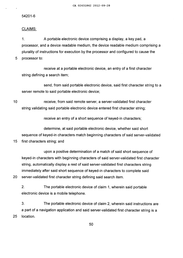 Document de brevet canadien 2631862. Revendications 20120928. Image 1 de 4