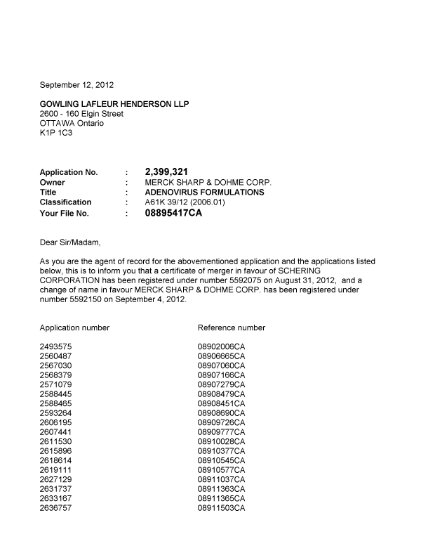 Canadian Patent Document 2633167. Correspondence 20111212. Image 1 of 3