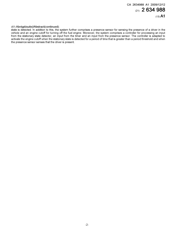 Document de brevet canadien 2634988. Page couverture 20081203. Image 2 de 2