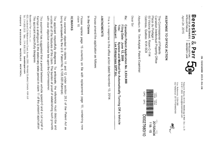 Document de brevet canadien 2634988. Poursuite-Amendment 20141224. Image 1 de 7