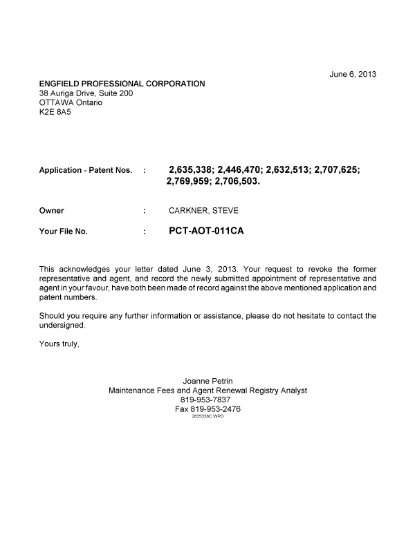 Canadian Patent Document 2635338. Correspondence 20121206. Image 1 of 1