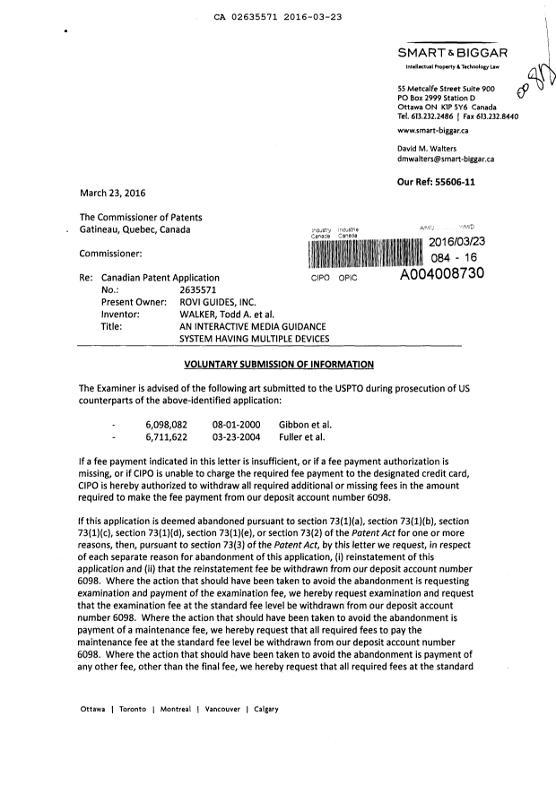 Canadian Patent Document 2635571. Prosecution-Amendment 20151223. Image 1 of 2