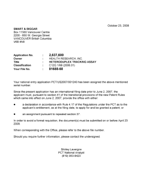 Document de brevet canadien 2637600. Correspondance 20081023. Image 1 de 1