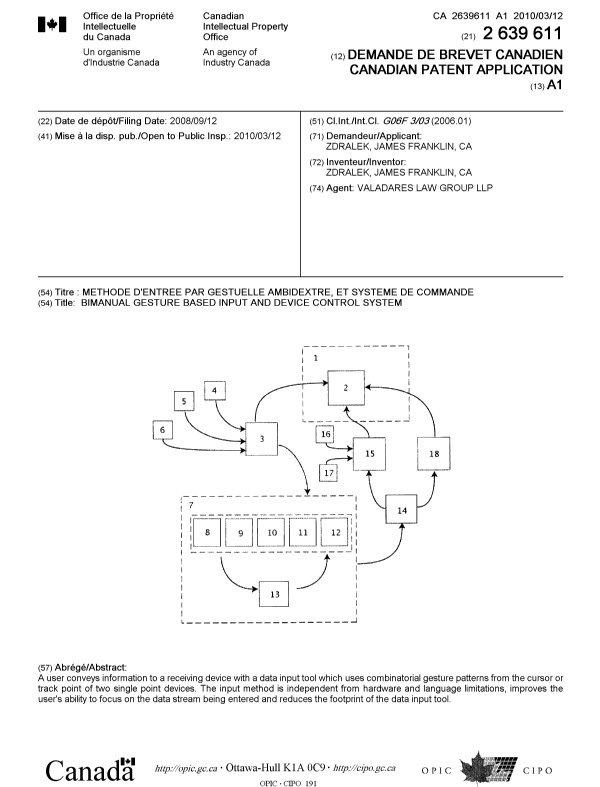 Canadian Patent Document 2639611. Cover Page 20091223. Image 1 of 1