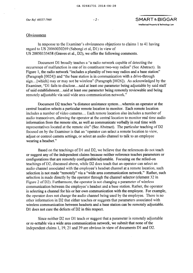 Canadian Patent Document 2641731. Prosecution-Amendment 20140428. Image 2 of 11