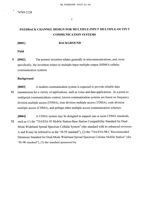 Canadian Patent Document 2641935. Description 20131101. Image 1 of 30