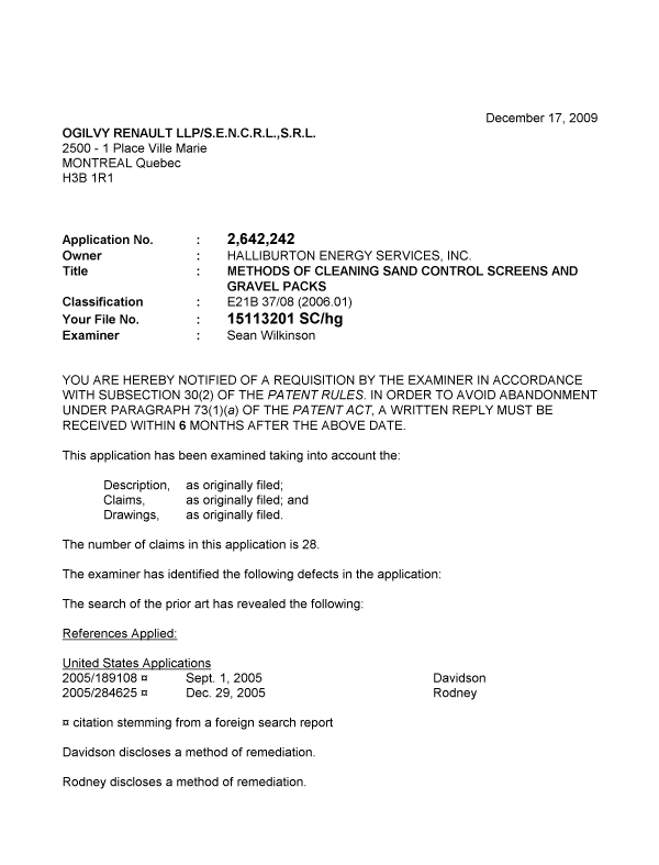 Canadian Patent Document 2642242. Prosecution-Amendment 20081217. Image 1 of 2
