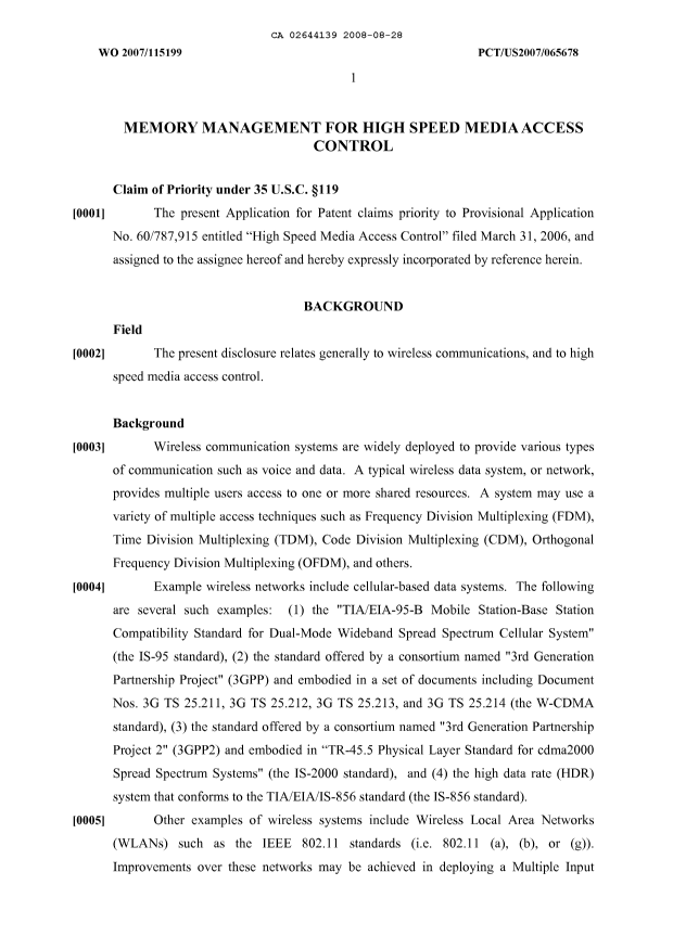 Canadian Patent Document 2644139. Description 20080828. Image 1 of 97