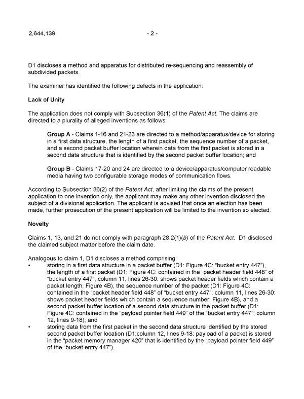 Canadian Patent Document 2644139. Prosecution-Amendment 20100420. Image 2 of 4