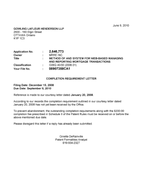 Canadian Patent Document 2646773. Correspondence 20100609. Image 1 of 1