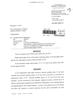Canadian Patent Document 2646915. Prosecution-Amendment 20131217. Image 1 of 30