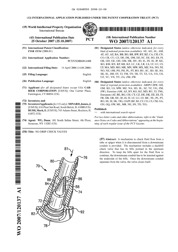 Document de brevet canadien 2648550. Abrégé 20071206. Image 1 de 1