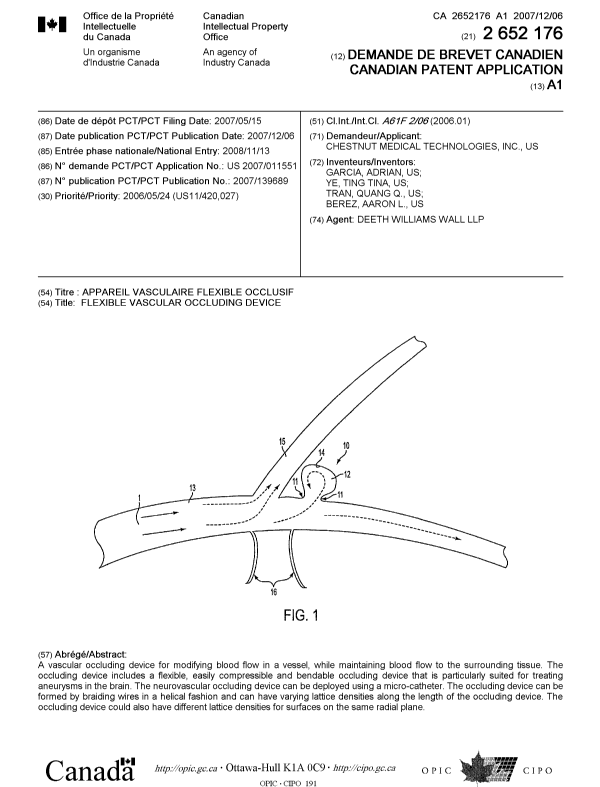Document de brevet canadien 2652176. Page couverture 20090320. Image 1 de 1