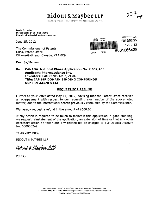 Canadian Patent Document 2652455. Prosecution-Amendment 20111225. Image 1 of 1