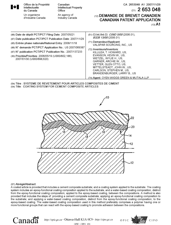 Document de brevet canadien 2653048. Page couverture 20090319. Image 1 de 1