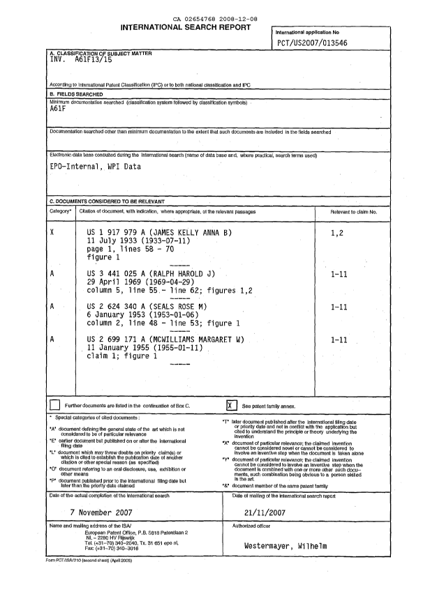 Document de brevet canadien 2654768. PCT 20081208. Image 1 de 2