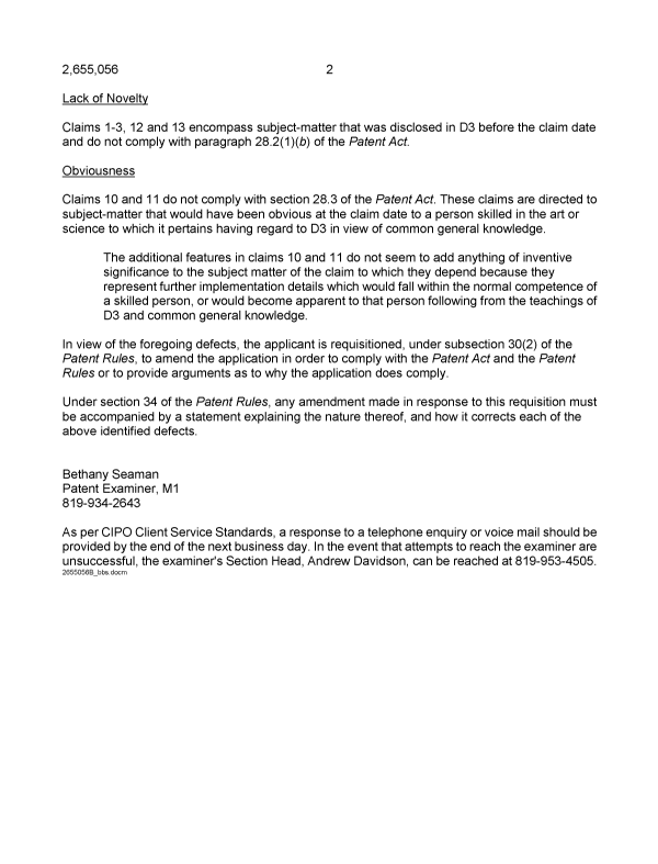 Document de brevet canadien 2655056. Poursuite-Amendment 20141009. Image 2 de 2