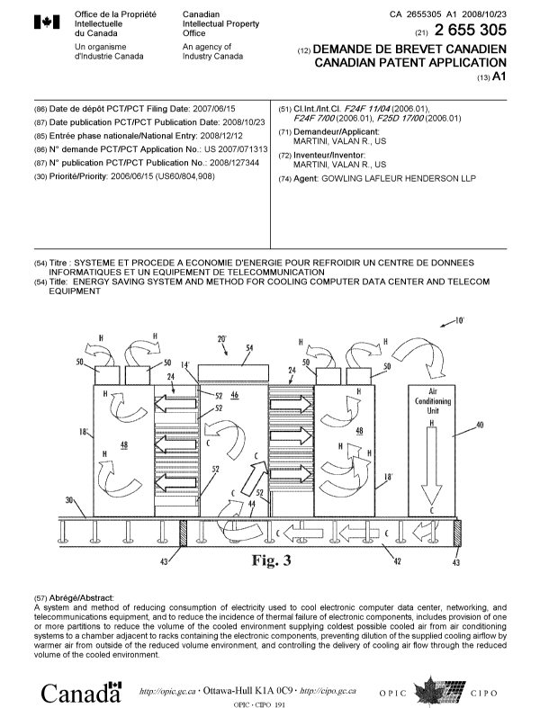 Document de brevet canadien 2655305. Page couverture 20081230. Image 1 de 1
