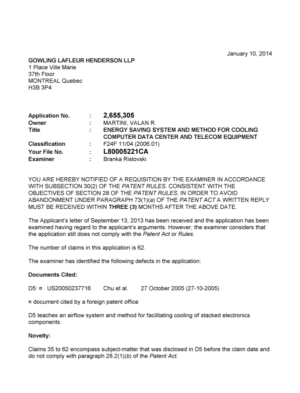 Canadian Patent Document 2655305. Prosecution-Amendment 20131210. Image 1 of 3
