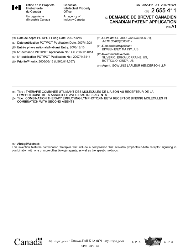 Document de brevet canadien 2655411. Page couverture 20090429. Image 1 de 1