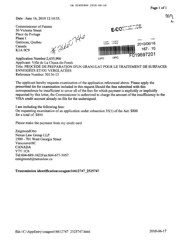 Document de brevet canadien 2655900. Poursuite-Amendment 20091216. Image 1 de 1