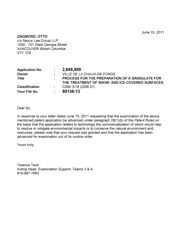 Document de brevet canadien 2655900. Poursuite-Amendment 20101215. Image 1 de 1