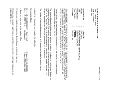 Canadian Patent Document 2659397. Prosecution-Amendment 20111223. Image 1 of 5