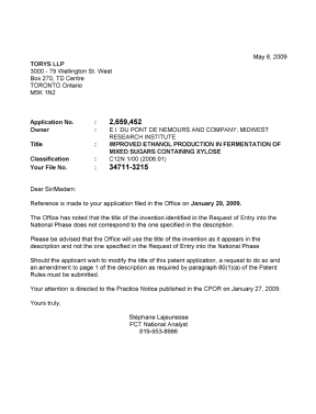 Document de brevet canadien 2659452. Correspondance 20081208. Image 1 de 1