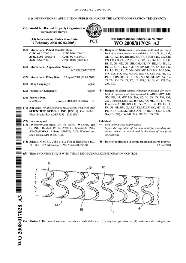 Document de brevet canadien 2659761. Abrégé 20090202. Image 1 de 1