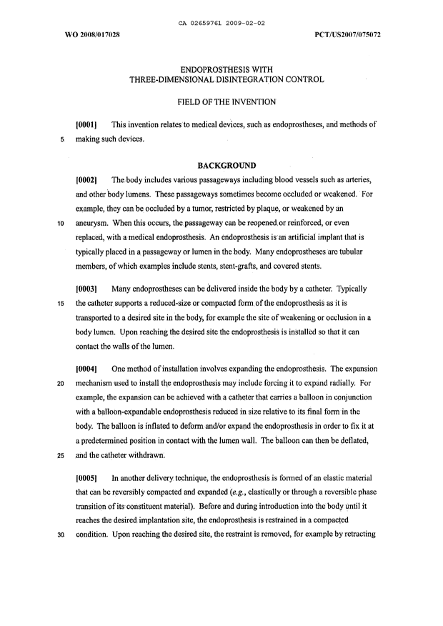 Document de brevet canadien 2659761. Description 20090202. Image 1 de 24