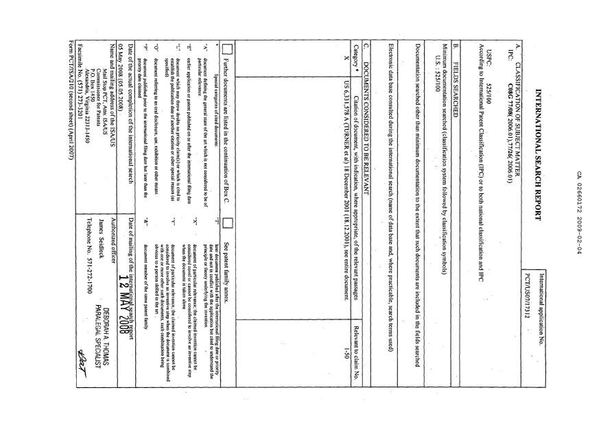 Document de brevet canadien 2660172. PCT 20090204. Image 1 de 1