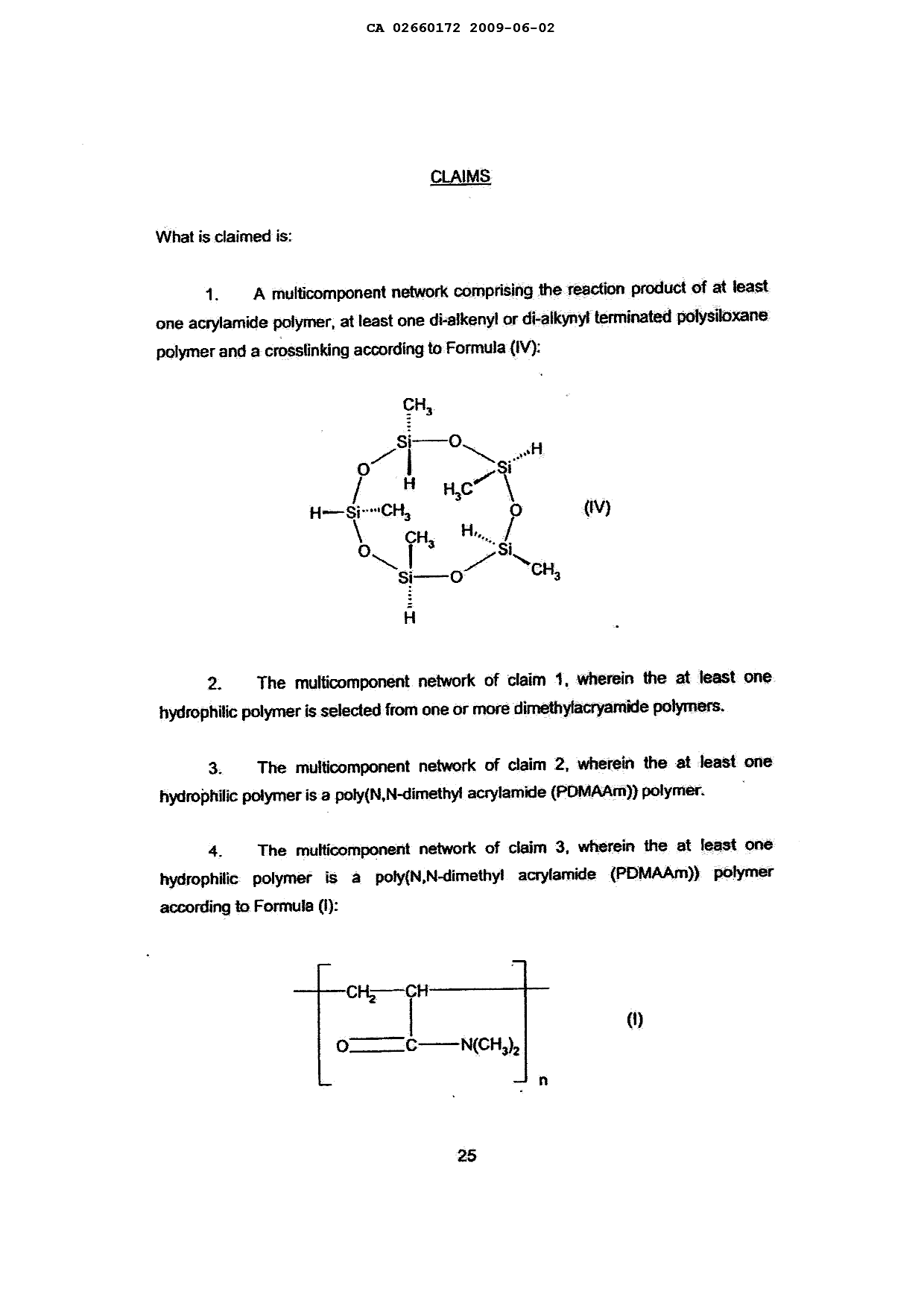 Canadian Patent Document 2660172. Claims 20090602. Image 1 of 9