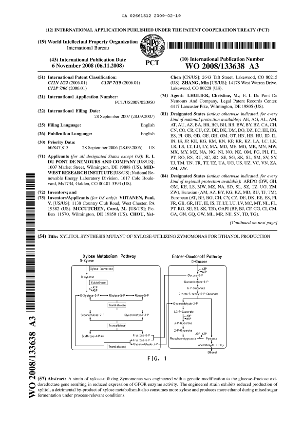 Document de brevet canadien 2661512. Abrégé 20081219. Image 1 de 2