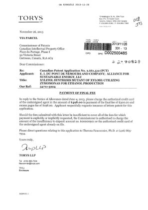 Canadian Patent Document 2661512. Correspondence 20121226. Image 1 of 1