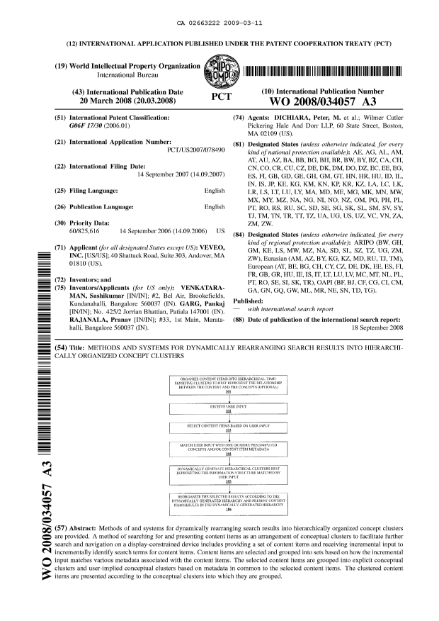 Document de brevet canadien 2663222. Abrégé 20081211. Image 1 de 1