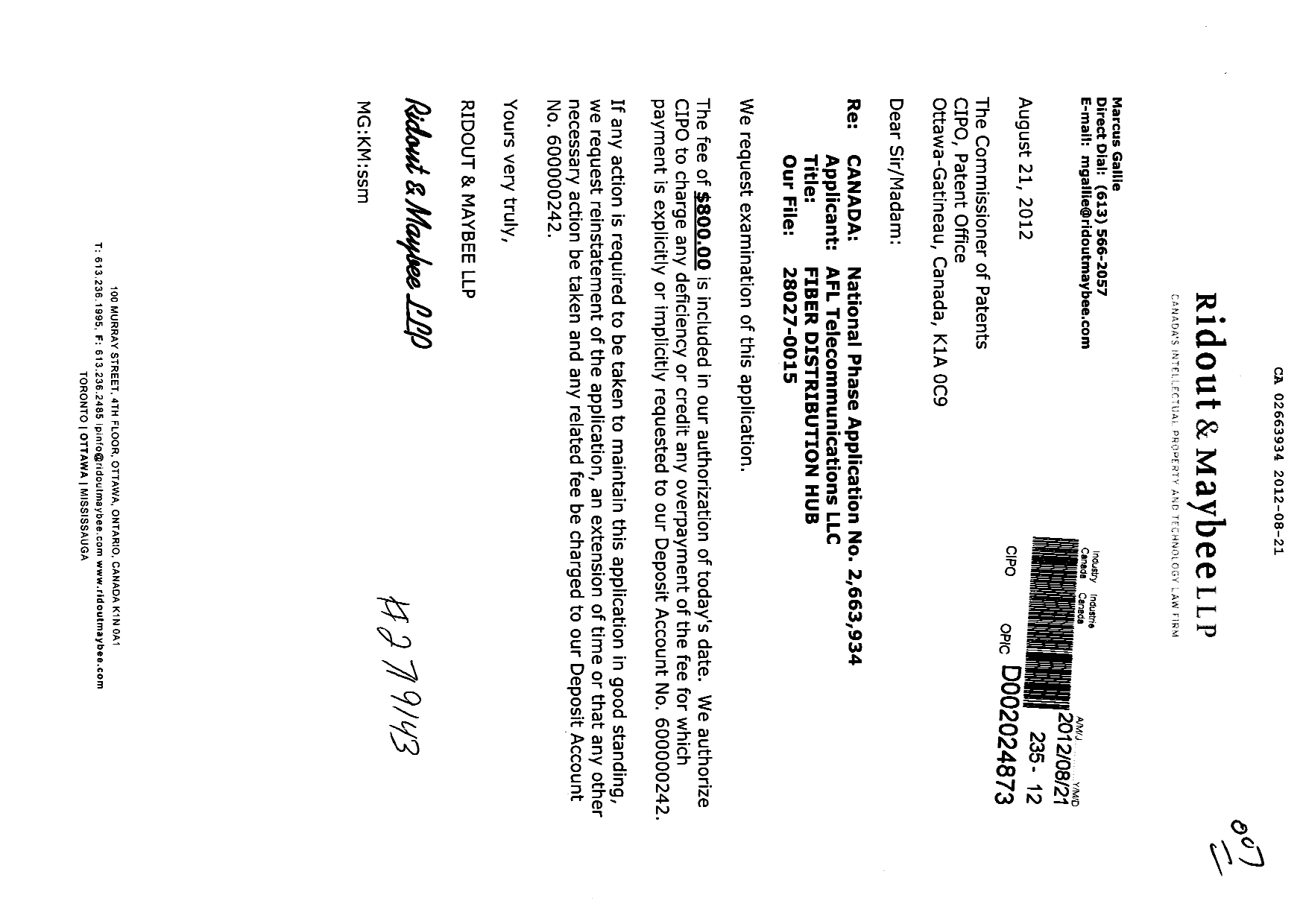 Canadian Patent Document 2663934. Prosecution-Amendment 20111221. Image 1 of 1