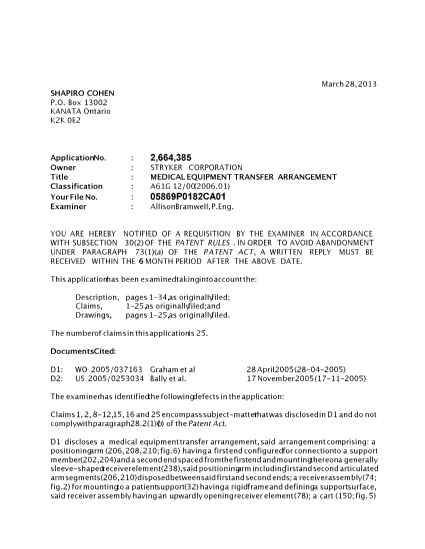 Canadian Patent Document 2664385. Prosecution-Amendment 20121228. Image 1 of 3