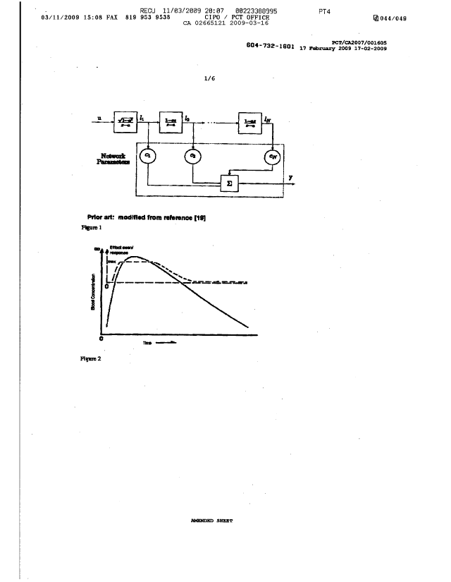 Document de brevet canadien 2665121. Dessins 20081216. Image 1 de 6