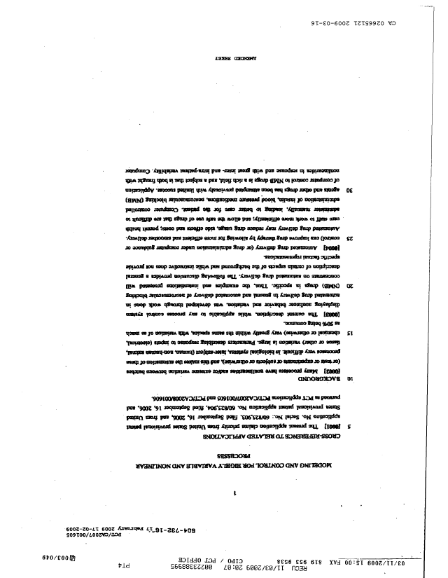 Canadian Patent Document 2665121. Description 20081216. Image 1 of 30