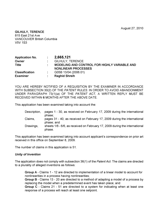 Document de brevet canadien 2665121. Poursuite-Amendment 20091227. Image 1 de 2