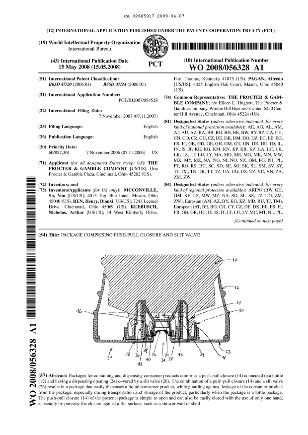 Canadian Patent Document 2665917. Abstract 20090407. Image 1 of 2