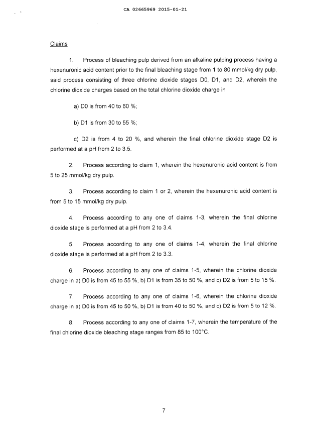 Document de brevet canadien 2665969. Revendications 20150121. Image 1 de 1