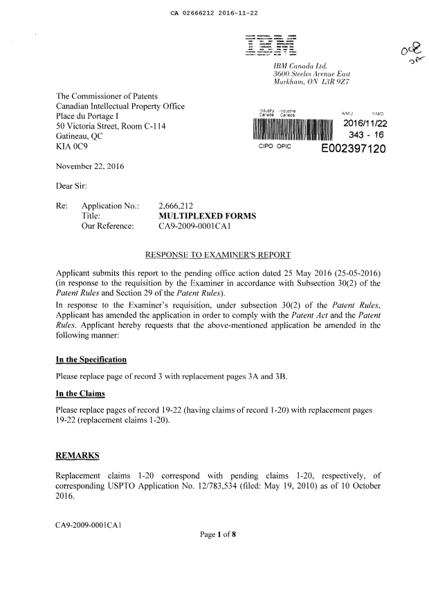 Canadian Patent Document 2666212. Prosecution-Amendment 20151222. Image 1 of 14